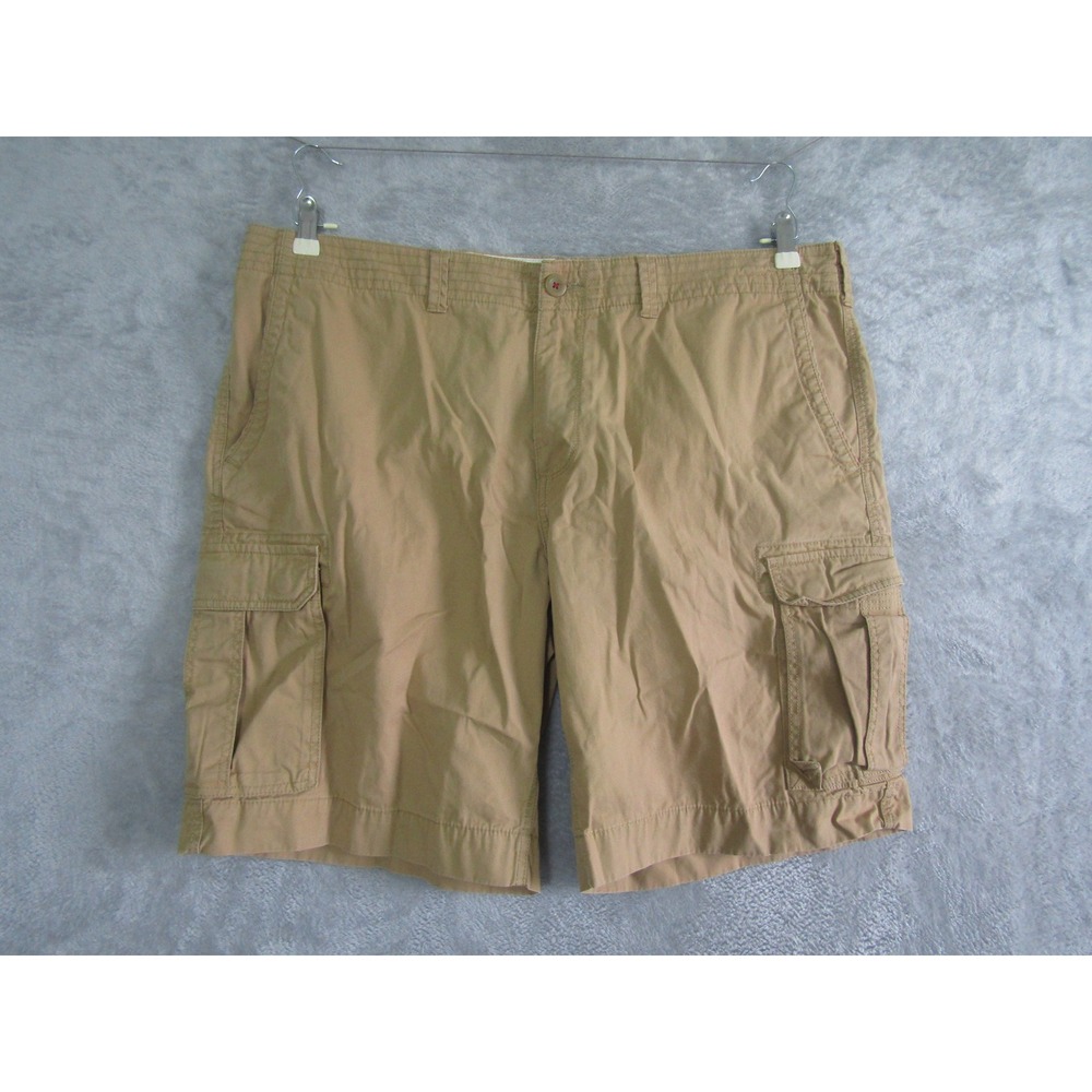 Tommy Hilfiger Cargo Shorts Tan Mens W42 Cotton Flat Front Pockets - Picture 1 of 9